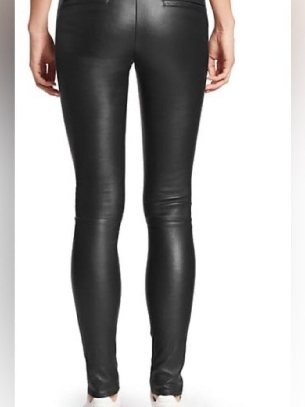 Helmut Lang Stretch Lamb Leather Leggings Black Size 4 Excellent Condition